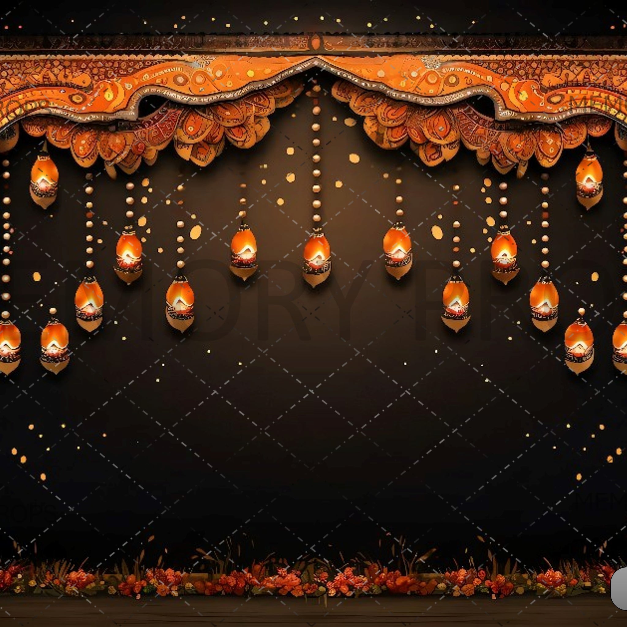 HANGING DIYA DIWALI - PRINTED BACKDROPS