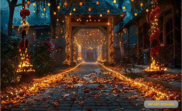 ENCHANTED STREET WITH DIWALI LIGHTS - PRINTED BACKDROPS