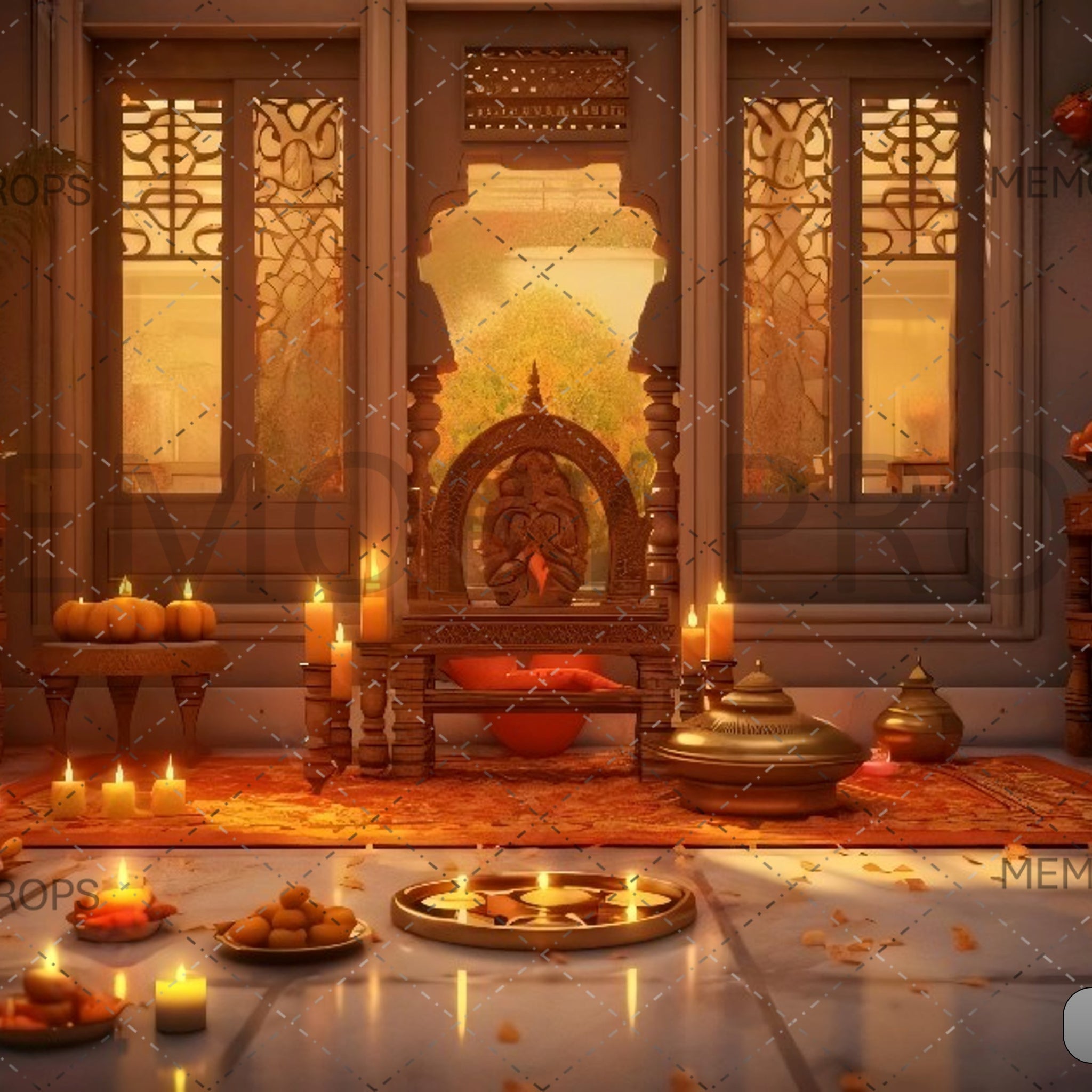 DIWALI CASTLE DECORATION- PRINTED BACKDROPS