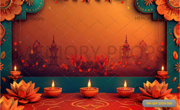 GLOWING CANDEL FOR DIWALI - PRINTED BACKDROPS