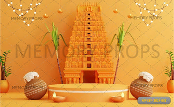 BLESSIMGS OF PONGAL TEMPLE - PRINTED BACKDROPS