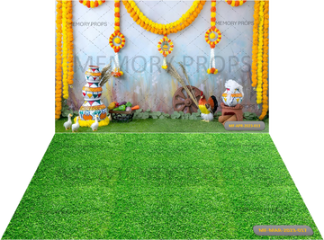 KRISHNA JANMASHTAMI THEME + GRASS TEXTURE BACKDROPS