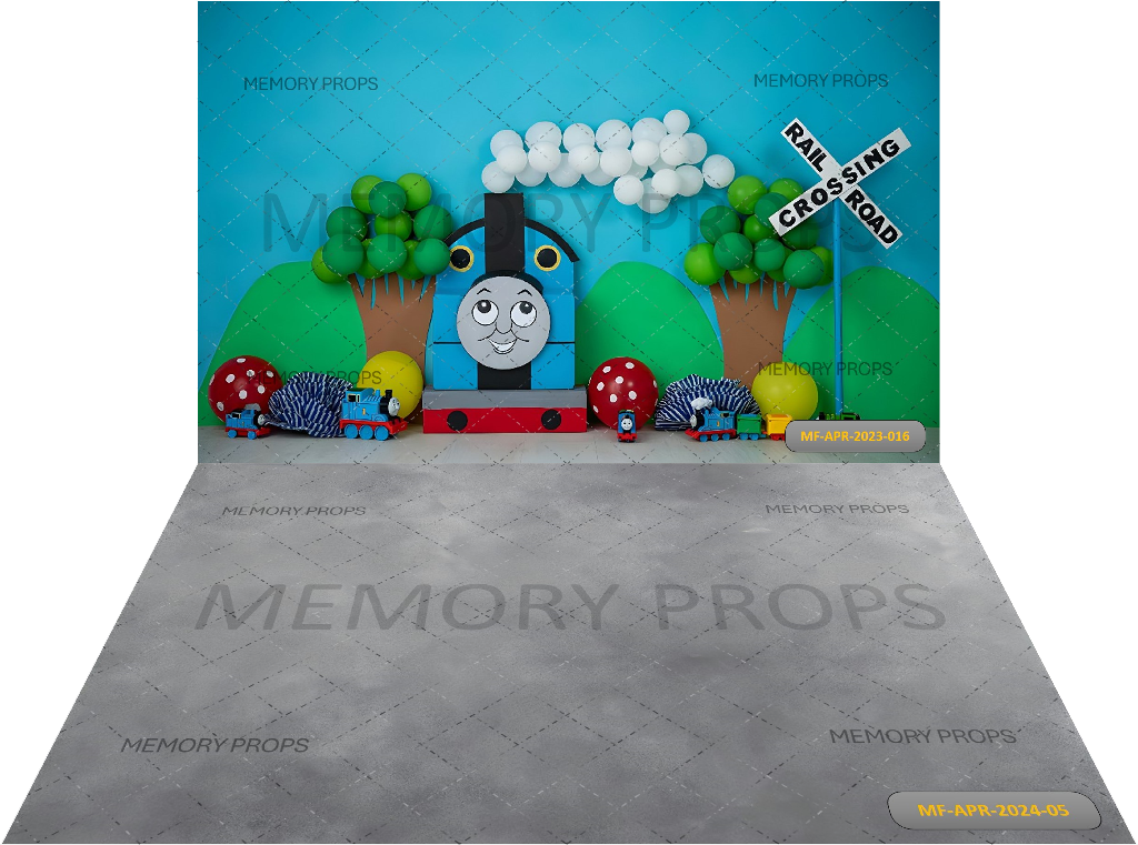 THOMAS THE TRAIN + GREY TEXTURE BACKDROPS