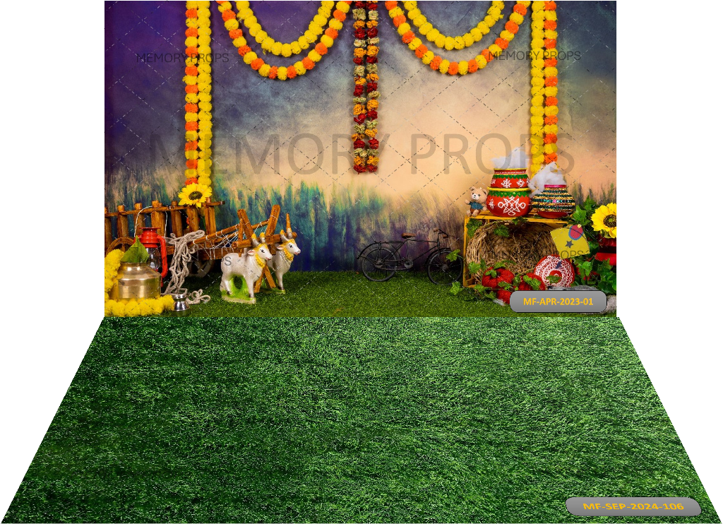 MULTI COLOR STAGE + GREEN GRASS BACKDROPS