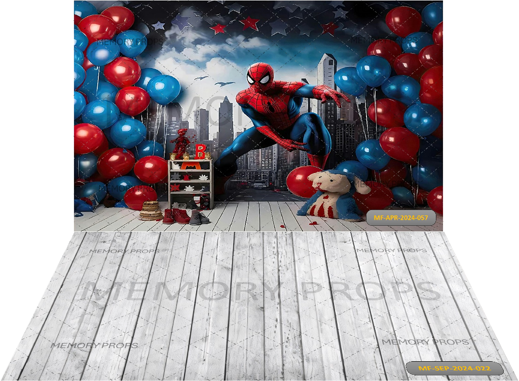 SPIDERMAN + WHITE WOODEN BACKDROPS