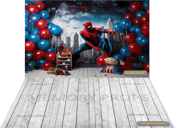 SPIDERMAN + WHITE WOODEN BACKDROPS