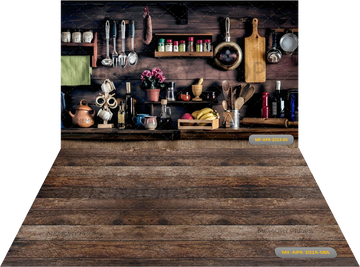 KITCHEN UTENSILS EQUIPMENT+ WOOD PLANKS BACKDROPS