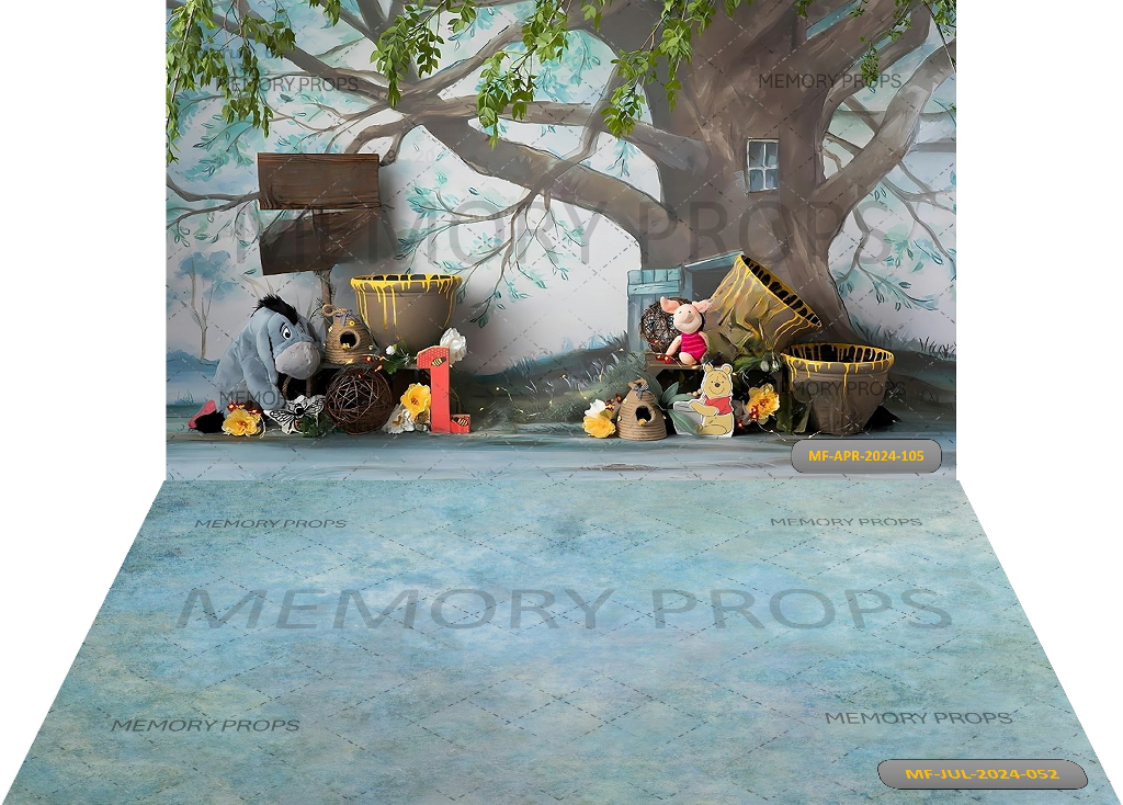 DISNEY WINNIE + SKY BLUE TEXTURE BACKDROPS