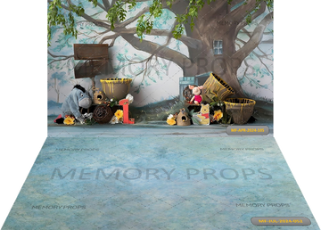 DISNEY WINNIE + SKY BLUE TEXTURE BACKDROPS