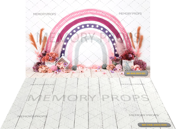 PINK BOHO THEME + WHITE WOODEN TEXTURE BACKDROPS