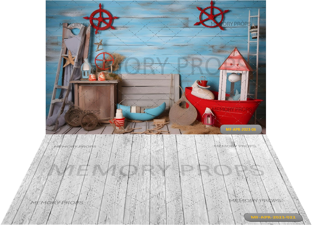 SAILOR THEME + WHITE WOOD BACKDROPS