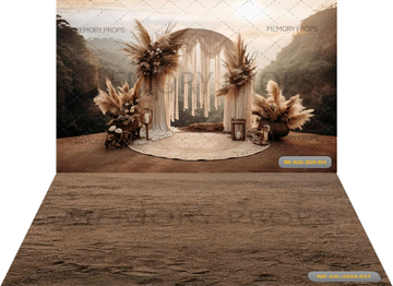 BOHO WEDDING ARCH + SAND TEXTURE BACKDROPS