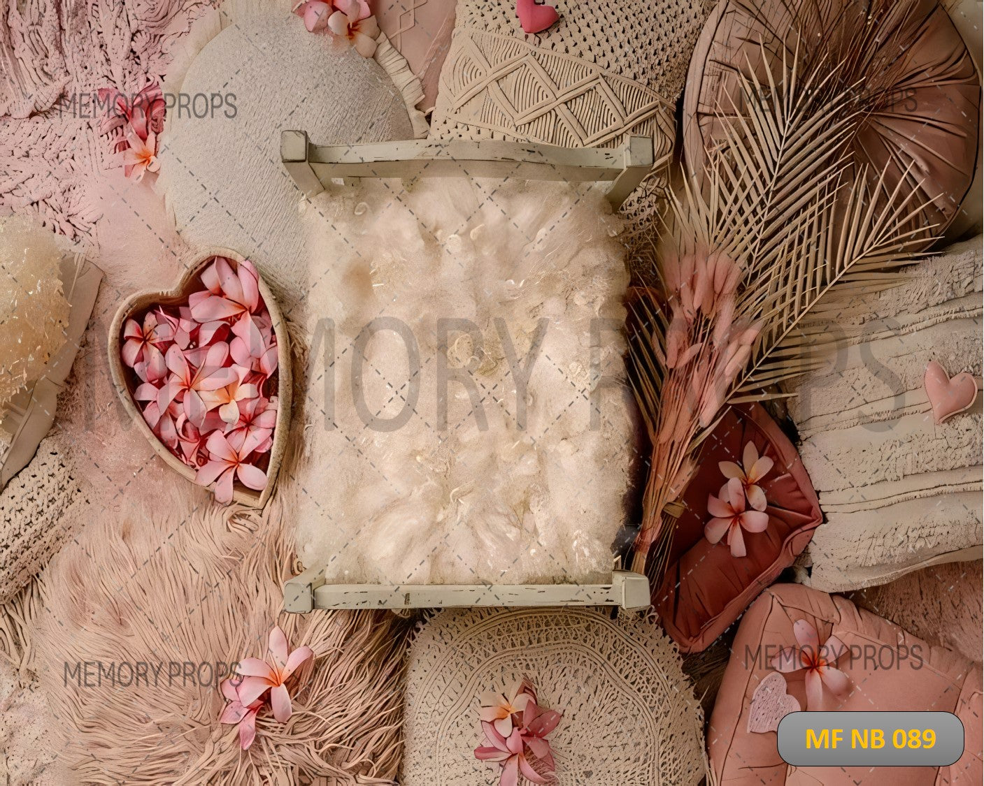 PETAL COVERED BOHO BED - NEW BORN BACKDROPS