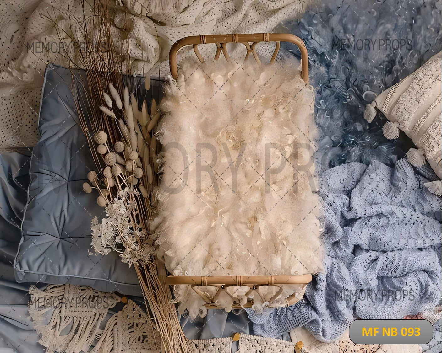 BOHO BED UNDER SOFT DRAPES - NEW BORN BACKDROPS